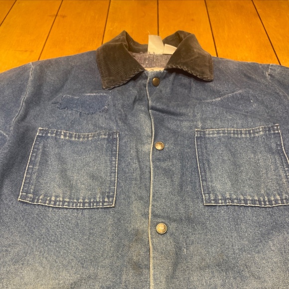 Vtg 80s Walls Blizzard Pruf USA Made Blanket Lined Denim Chore Barn Jacket Med - Picture 15 of 15